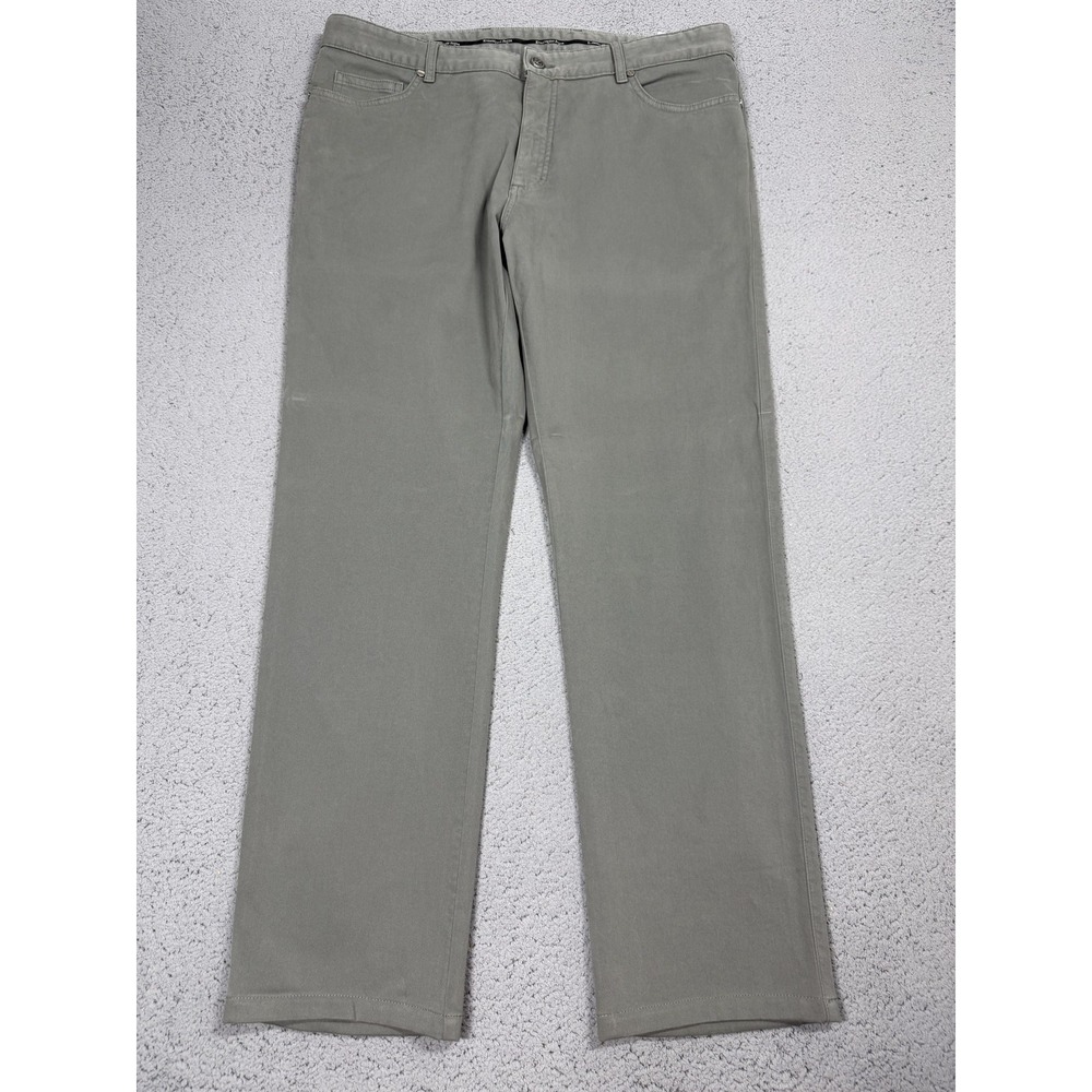 Ermenegildo Zegna Pants Mens 38x30 Green Cotton Stretch Chino 5 Pocket Casual